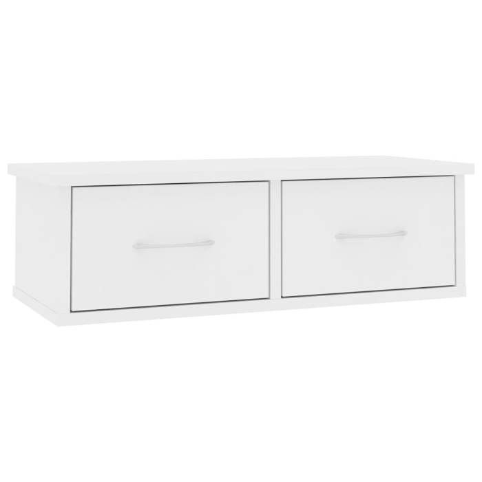 Mode Meuble de salon - vidaxl - Étagère murale et tiroirs Blanc 60x26x185 cm Bois dingénierie - pour maison N1B16540
