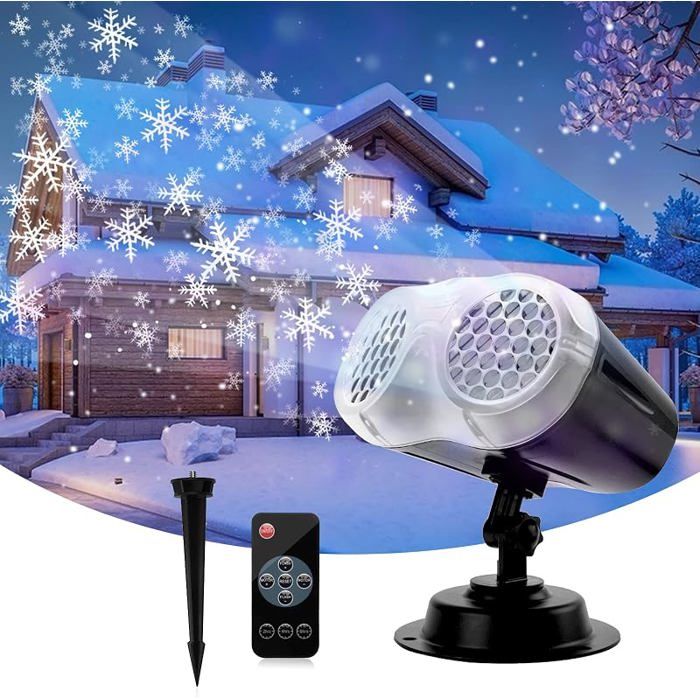Projecteur Noel Exterieur LED Binocuire Projecteur Snowfall Effet Flocon de Neige IP65 Étanche Lampe PROJECTEUR LASER EXTERIEUR NOE