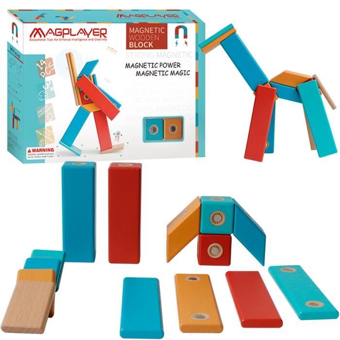 Tegu Jeu De Construction - Blocs De Bois Magnétiques - Compagnon De Voyage Vaisseau Spatial Amz B0749qh48x
