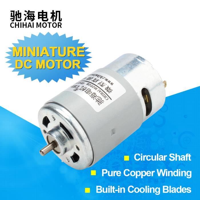 Moteur DC 795 Basse Vitesse 12V-24V 3000-6000RPM - Couple Élevé Double Roulement à Billes Pour DIY Et Outils