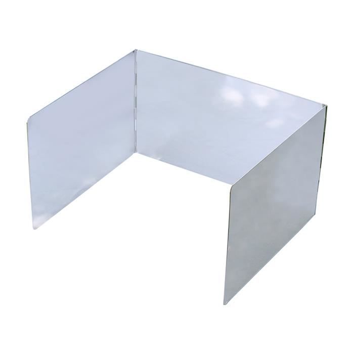 Pare-brise Pliable 3 Panneaux Pour Réchaud De Camping – Alliage Alu 0.5mm, Résistant à La Chaleur, 45x35cm, Sac De Transport Inclus