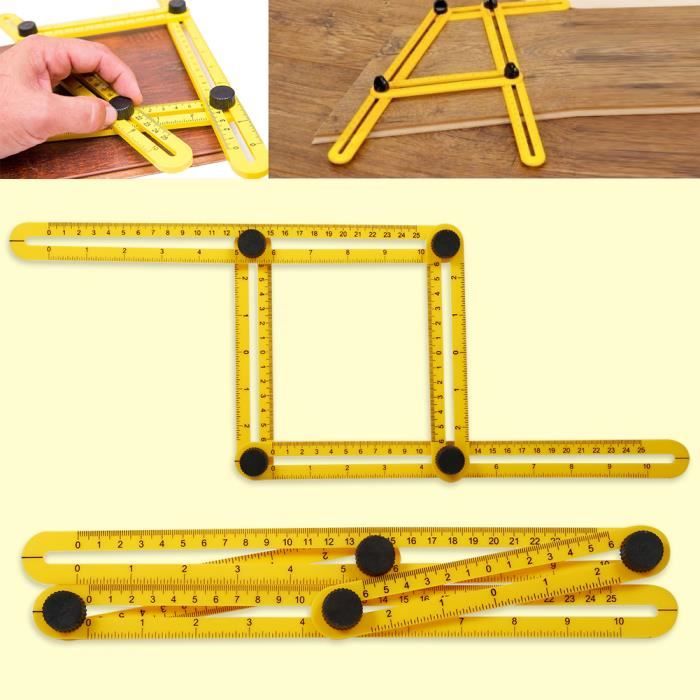 Règle D'Angle Rotative Rétractable - Outil De Mesure En Acier, Tête Ronde, 180 Degrés