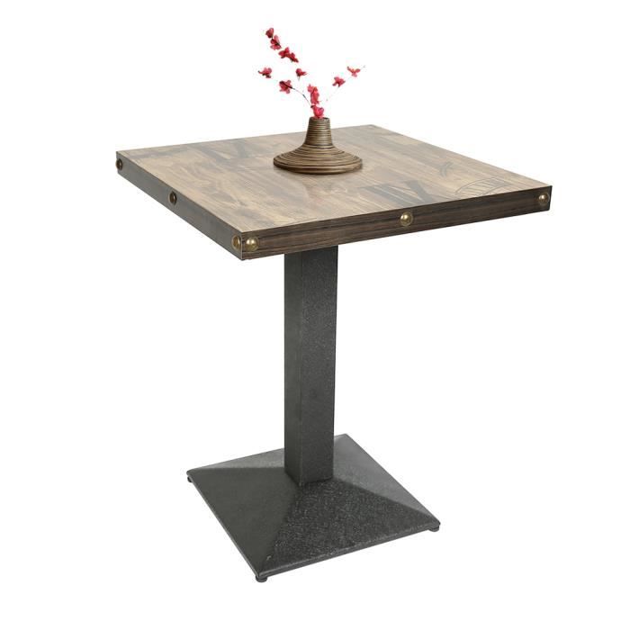 table bistrot industrielle - aimei - table carré 60cm - style loft - pied de style européen