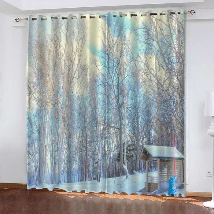 Rideaux occultants-140x245cm Arbres Drones Salon Moderne Chambre Cuisine Décor meilleur cadeau[287]