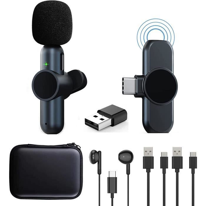 Micro-cravate sans fil Lavalier Buttonhole, Bluetooth, Mini micro pour  téléphone, PC, téléphone portable, mobile, petit micro, Mike Mikrofon, USB