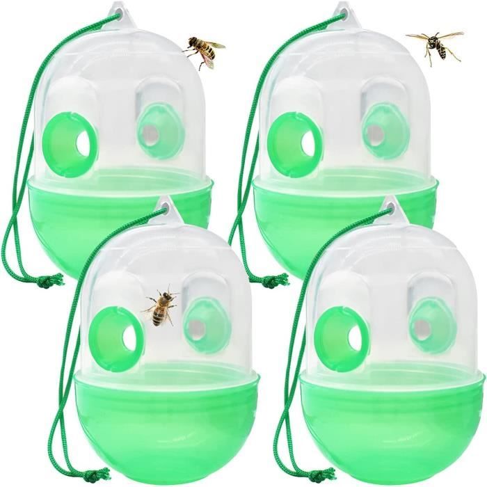 Piège à Guêpes Lot de 4 pièges à Abeilles Réutilisable Piège à Mouche ...