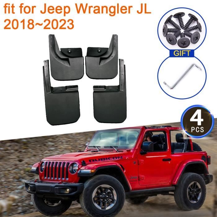 Garde-boue Jeep Wrangler JL 2018-2020 - Kit 4 Pièces ABS Noir, Anti-éclaboussures, Facile à Poser