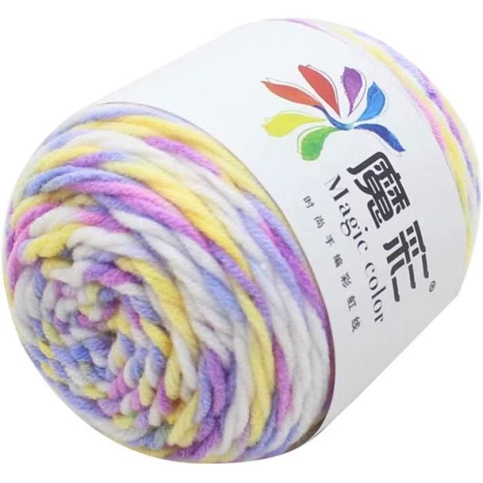 Segment teint pour fil de coton arc-en-ciel 100g pour projets de tricot