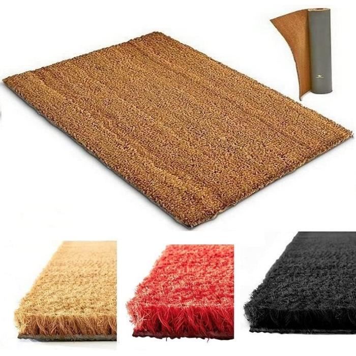 Paillasson Entrée Fibre De Coco - 40x70 Cm - Antidérapant - Motif Losange - Pour Intérieur/Extérieur