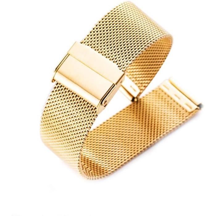 Bracelet 10 Mm Pour Montre Maille Milanaise Argenté Acier Inoxydable