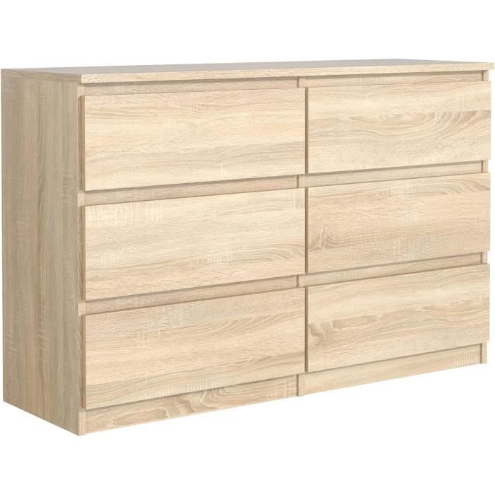 meble masztalerz Ladekast met 6 Lades - Houten Dressoir voor Slaapkamer en Woonkamer - Modern Design Ruimtebesparende Chest of Drawers 120x78,5x39 cm - Sonoma meble masztalerz Ladekast met 6 Lades - Houten Dressoir voor Slaapkamer en Woonkamer - Modern Design Ruimtebesparende Chest of Drawers 120x78,5x39 cm - Sonoma
