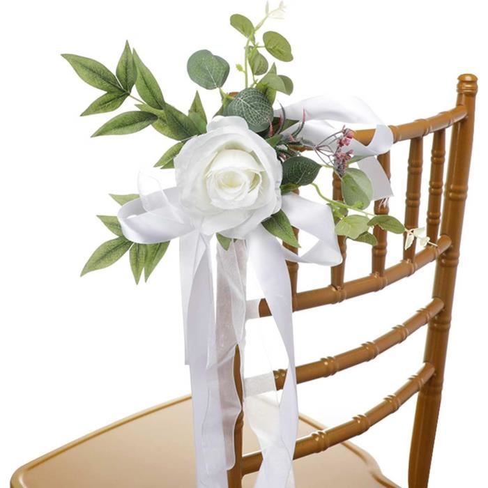 Lot De 6 Décorations D'allée De Mariage Pour Chaise D'église, Banc