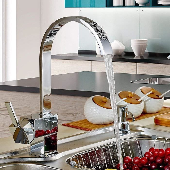 robinet de cuisine mitigeur d eviers 360 pivotant melangeur laiton achat vente robinetterie de cuisine robinet de cuisine mitigeur cdiscount