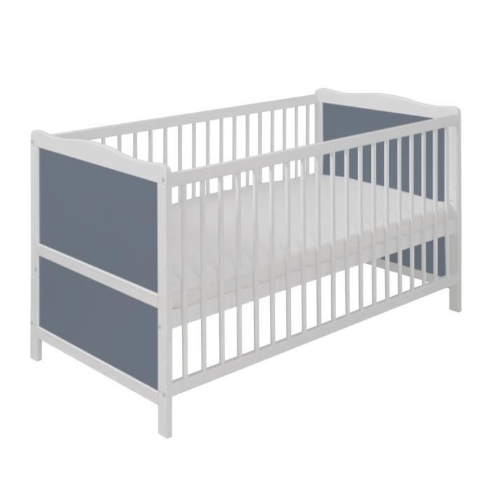Lit Bebe 140x70 Vintage Avec Un Matelas Blanc Pastel Gris Cdiscount Puericulture Eveil Bebe