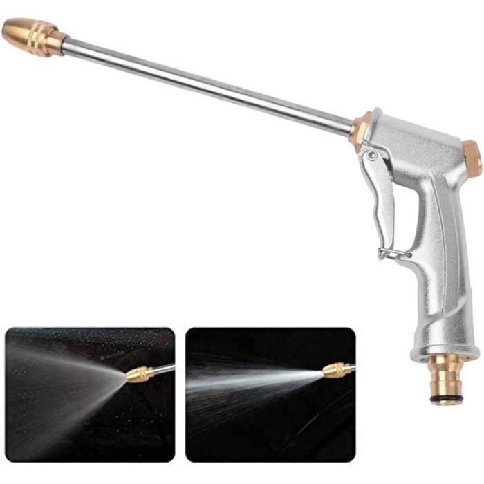 Pistolet D'arrosage De Jardin En Métal - 9 Modes De Jet (jet, Brume, Plat...), Poignée Ergonomique - Pour Arroser, Laver Voiture, Nettoyer - Noir