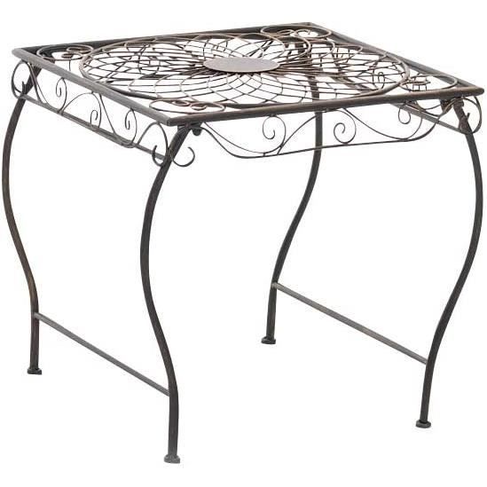 Table Basse Table De Jardin Zarina - Fer Forgé Style Nostalgique - 46 Cm Hauteur - Multi-couleurs Table Fer Forge 45x45 Cm