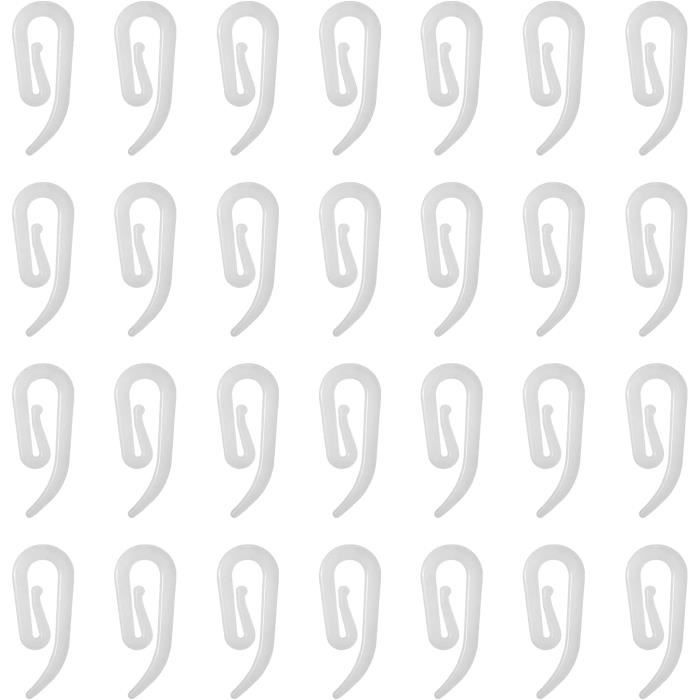 200 Crochets De Rideaux Blancs En Plastique - Compatibles Avec La Majorité Des Rails