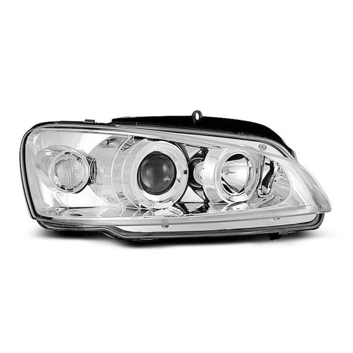 Paire de feux phares Peugeot 106 96-03 angel eyes chrome