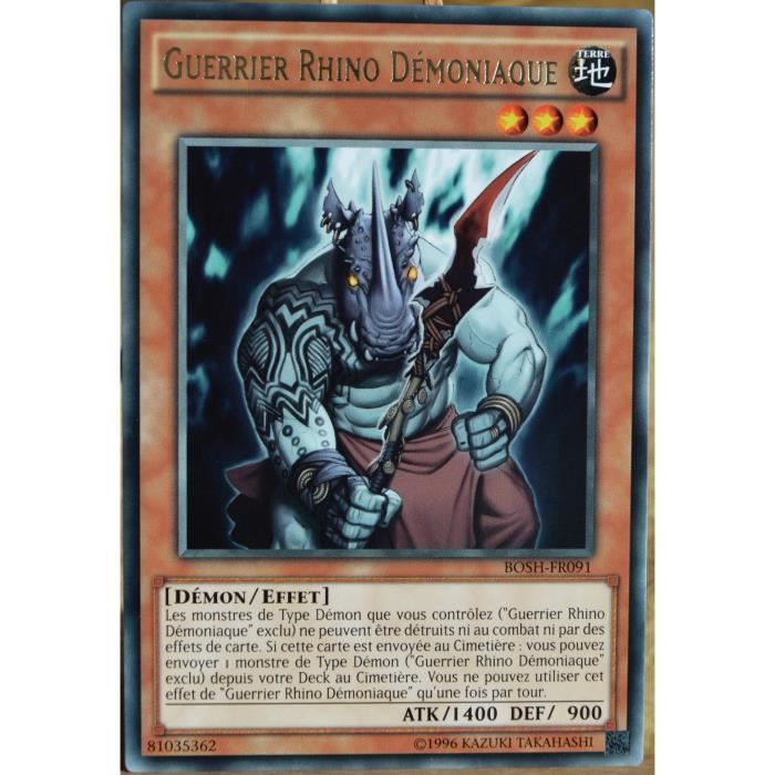 Carte YUGIOH BOSHFR091 Guerrier Rhino Démoniaque Cdiscount Jeux Jouets