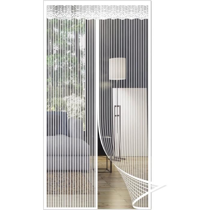 Moustiquaire Porte Fenetre Magnétique, 195 X 190 Cm Rideaux Anti Mouche Avec Bandes Magnétiques, Avec Bande Scratch Sans Perçage Pour Porte De Balcon, Cave, Porte De Terrasse, Gris