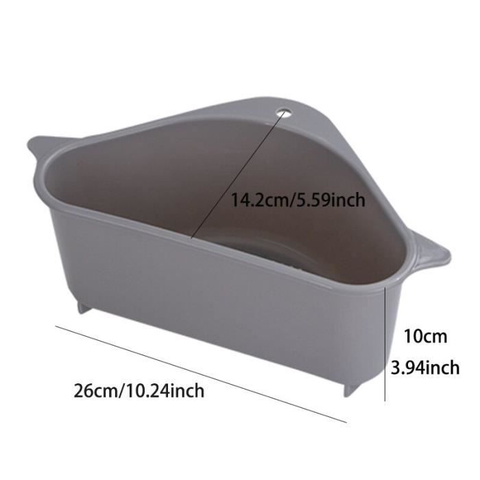 Égouttoir Triangulaire Enroulable Pour évier - Acier Inoxydable 304 Et Silicone, Gain De Place - 1