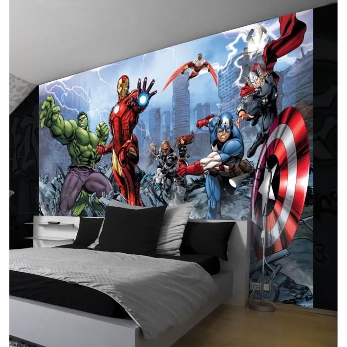Papier Peint Geant 368x254 Cm Marvel Avengers Comics Pour Chambre