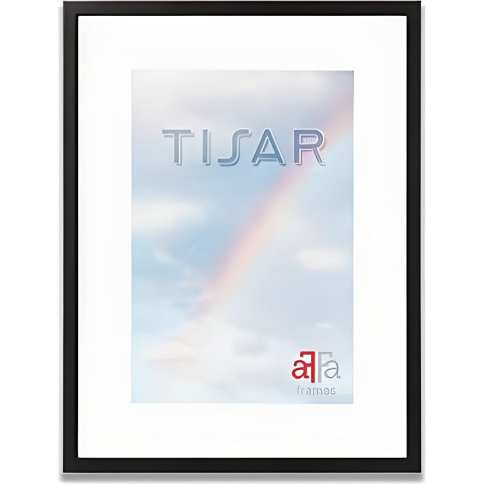 aFFa frames, Tisar, Cadre Photo en Bois, Rectangle Clair, Avec Façade en Verre Acrylique, Noir, 50 x 70 cm
