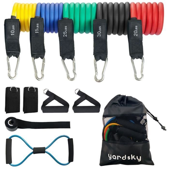 12pcs Bandes De Résistance Set Elastique Fitness Homme Femme Musculation Pilates
