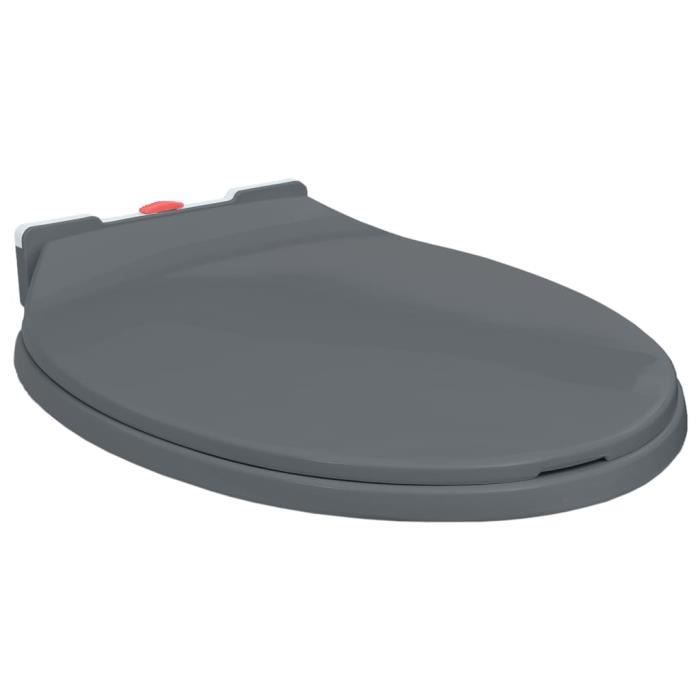 FNCM® Abattant WC à fermeture Design Moderne Siège WC Rehausseur WC en douceur Gris Ovale 4008