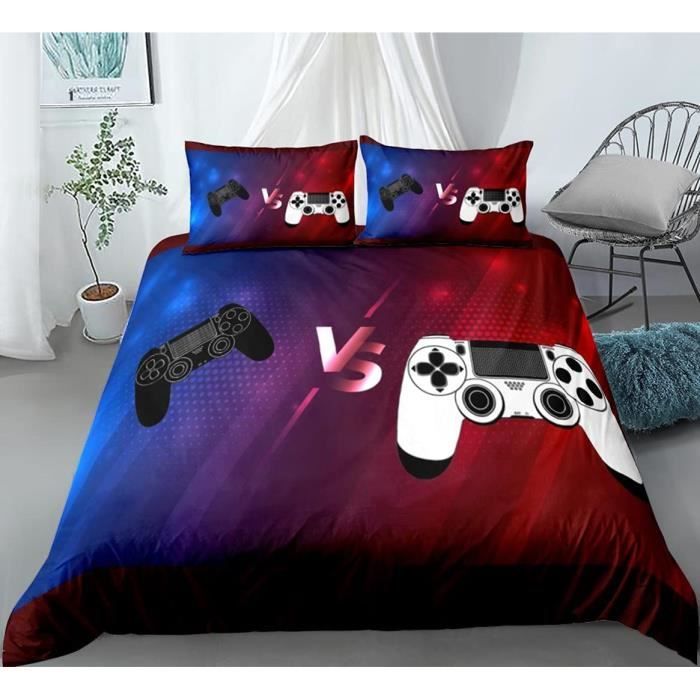 Housse De Couette 3D Gamepad Pour Gamer - Parure De Lit 140x200cm