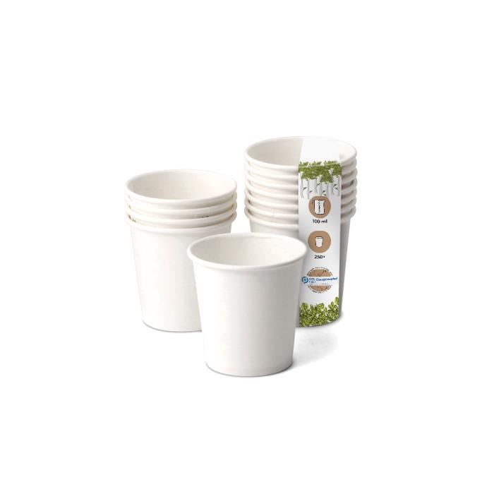 Gobelets En Carton Jetables 200 Ml - Blanc Ou Marron, Résistants, Certifiés FSC, Lot De 260