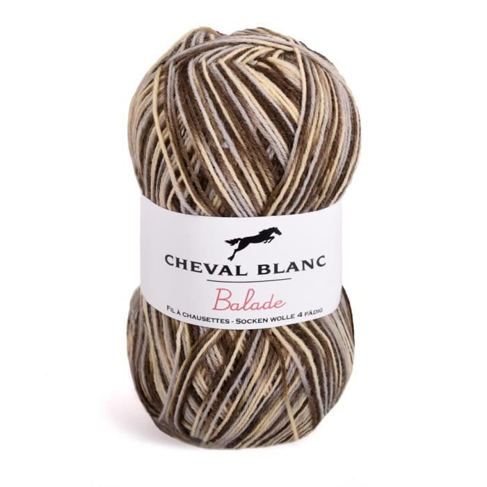 BALADE ECOLOGIQUE pelote de laine 100g Fabriquée en France 75% laine superwash 25% polyamide Laine chaussettes Laine faite à partir de fils recyclés Laines Cheval Blanc 