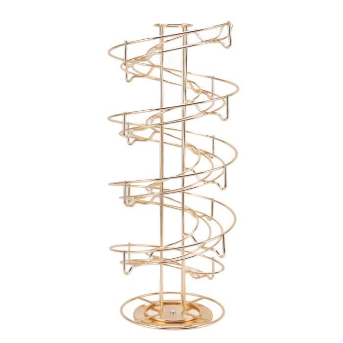 IGNPION Porte-Dosettes Café Verre Doré 15x15 Cm - Distributeur Élégant Et Transparent Pour Capsules
