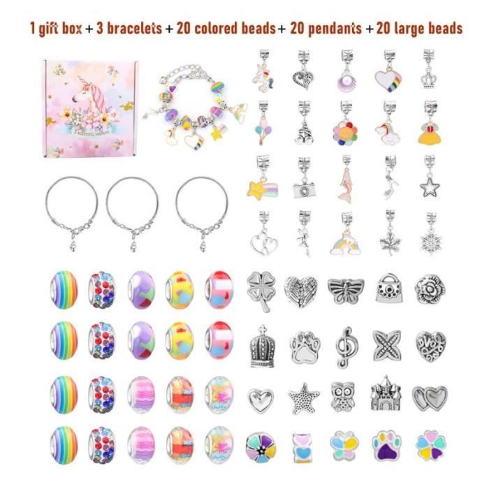 Kit Fabrication De Bracelets DIY - 316 Pièces Dont 150 Breloques, 15 Chaînes En Or Et Pince - Pour Adultes Débutants - 9