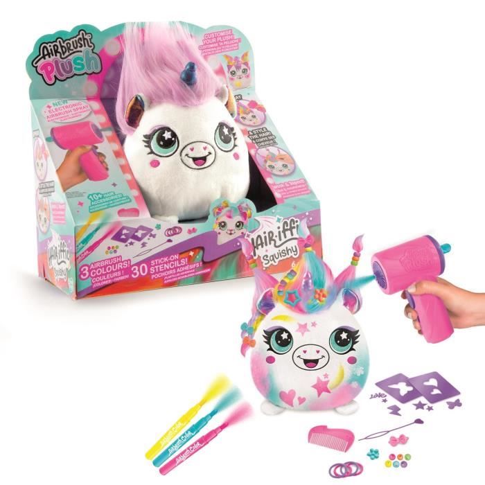 Canal Toys Airbrush Plush Peluche Squishy Hair’iffic à coiffer et décorer avec spray électronique feutres AIR 040 aléatoire