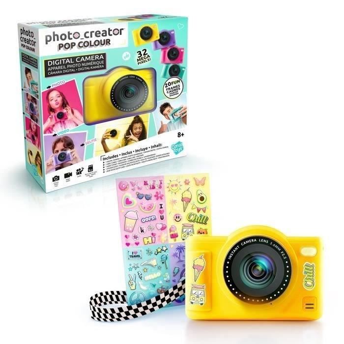 Canal Toys Photo Creator Appareil Photo Numérique Pop Couleur Jaune Avec carte SD 8Go incluse CLK 040
