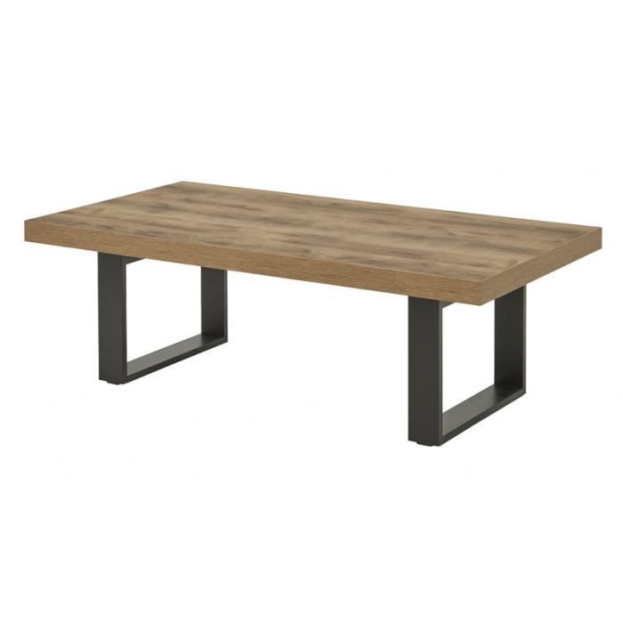 Table basse avec LED infini chêne fumé 90x50x41 cm