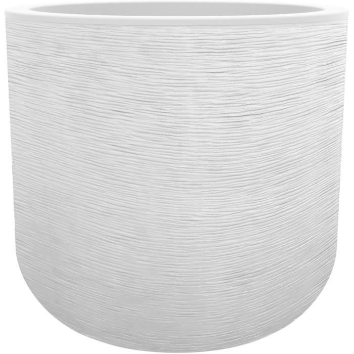 Pot de fleurs - EDA PLASTIQUE - Graphit'Up - Rond - Blanc cérusé - 67 L