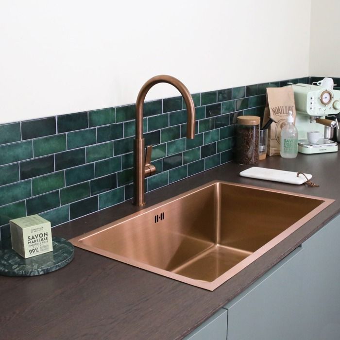 Luisa Évier 1 grande cuve seule en inox - 76x45 - Cuivre brossé - Essebagno