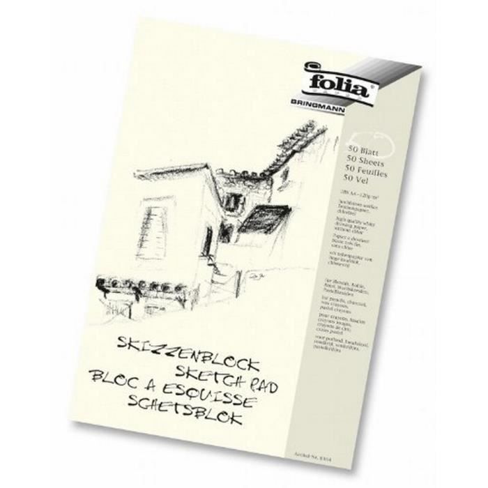 Bloc De Dessin 100 Feuilles A4 À Reliure Spirale 22,9 X 30,5 Cm