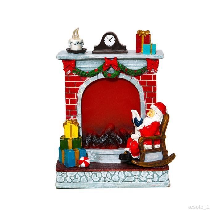cheminée de Noël avec sapin, cadeaux, guirlande, bas, guirlande
