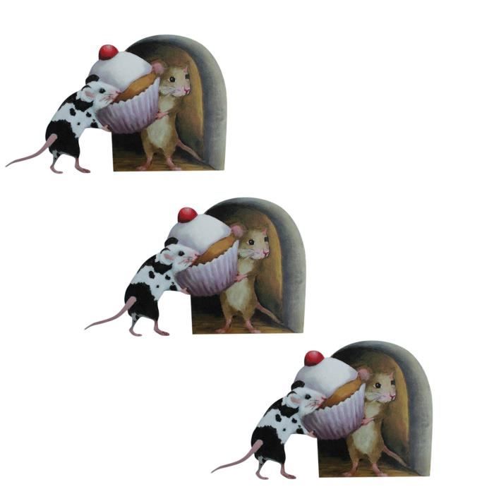 Autocollants Muraux Phosphorescents Souris - 12 Stickers Amovibles - Déco Drôle Pour Chambre, Salon Ou Plinthes - 4