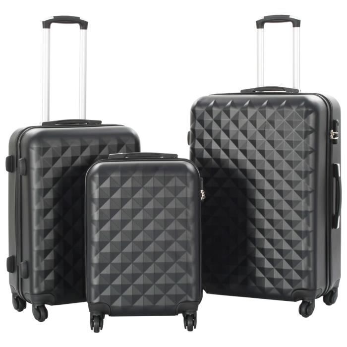 Valise rigide 3 pcs Noir ABS-XIC