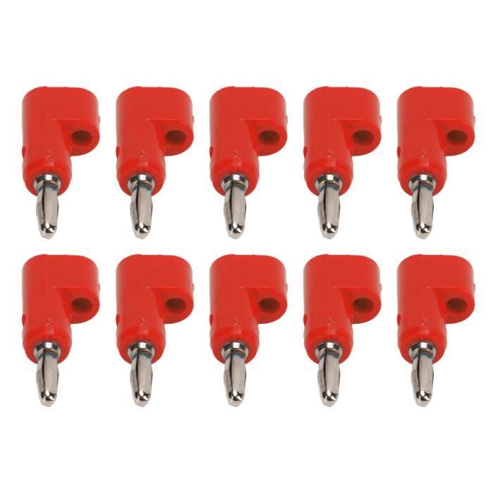Fiche banane femelle 4mm - partiellement isolée - cat1 60vdc 16a - rouge - a vis - à 0,40
