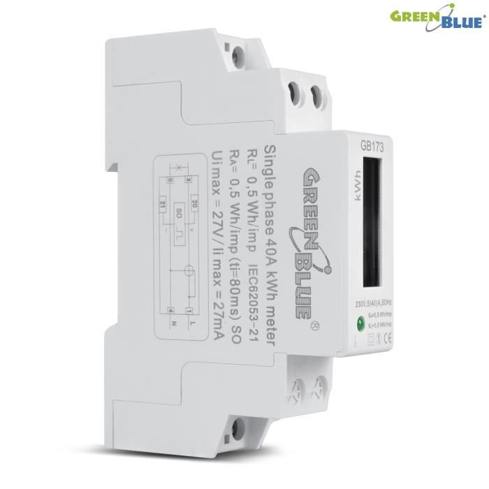 Wattmètre électronique Compteur de consommation Green Blue GB173
