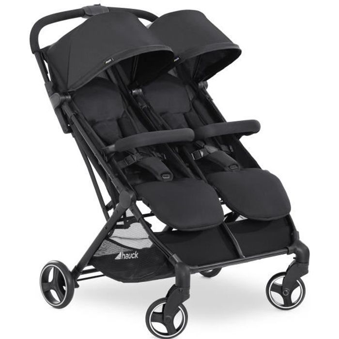 Poussette double Swift X Duo - HAUCK - Noir - Légère et compacte - De la naissance jusqu'à 3 ans