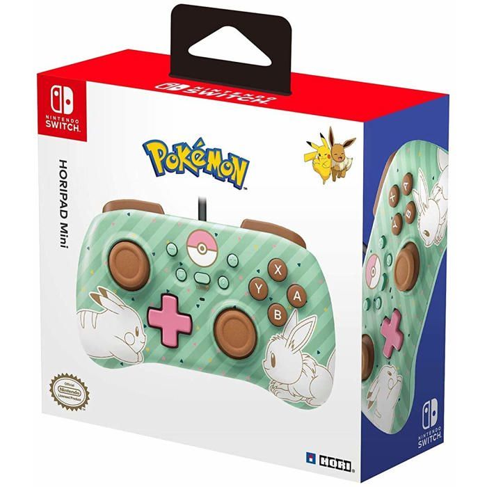 Manette de jeu - HORI - Pad Mini Pokemon - Vert - Filaire - Vibration