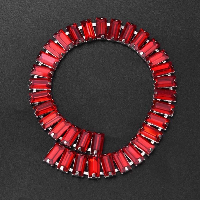 Tnfeeon Chaîne De Garniture De En Cristal, Verre à Coudre Sur Des Chaîne Fermée Pour L'artisanat Couture Bijoux à Bricoler Soi-même Décoration De Mariage(Trou Vert