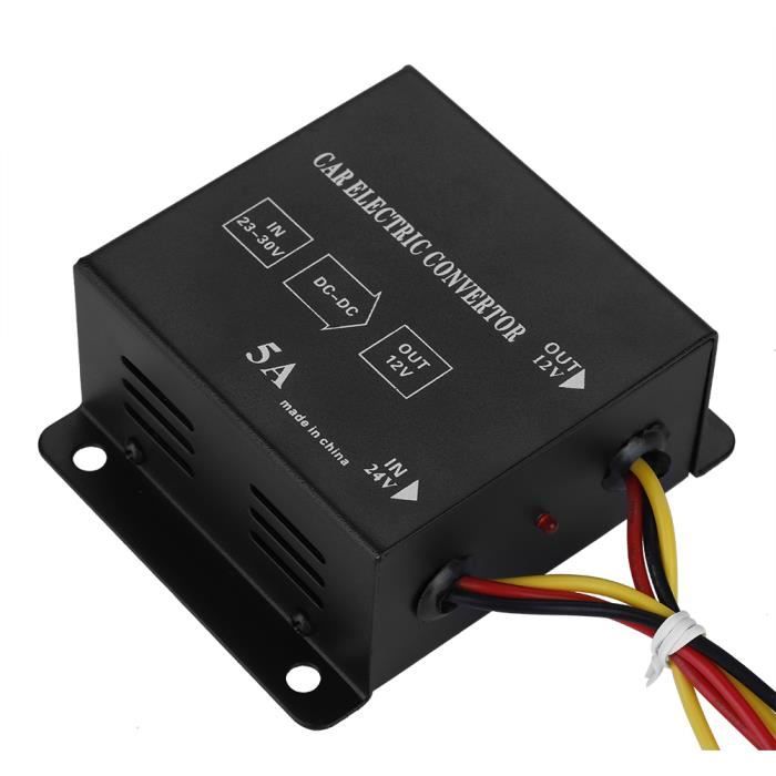 Dc 24V À 12V 30A Alimentation Voiture Transformateur Convertisseur Noir