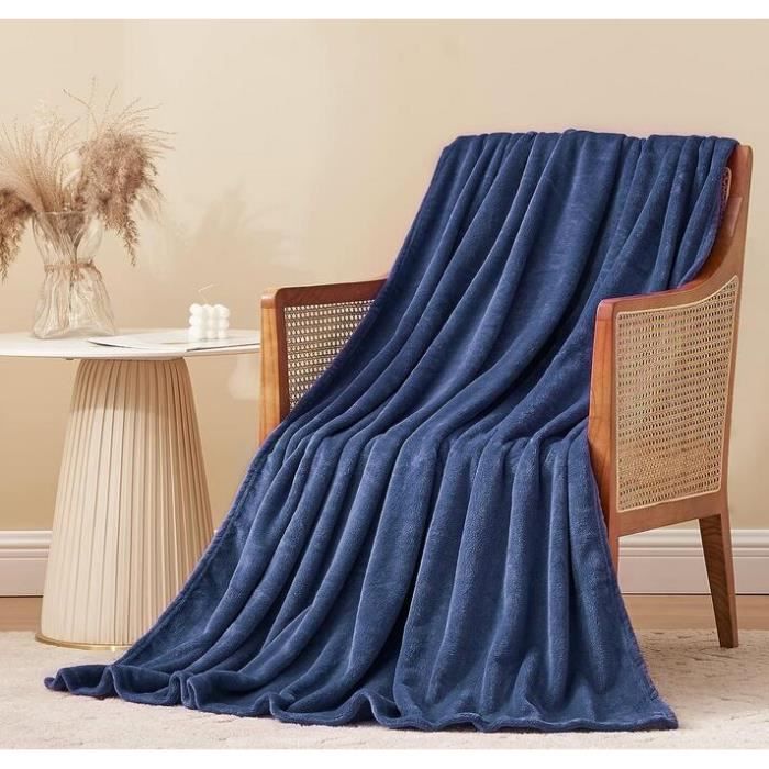 Couverture Gaufrée ZOLLNER 150x200cm - 100% Coton - Bleu Clair - Hôtel Qualité
